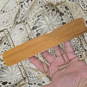 Vintage Brass and Wood Jewelry Scarf Belt or Tie Holder